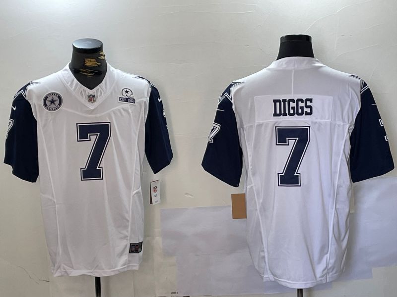 Men Dallas Cowboys #7 Diggs White 2024 Nike Limited NFL Jersey style 7->dallas cowboys->NFL Jersey